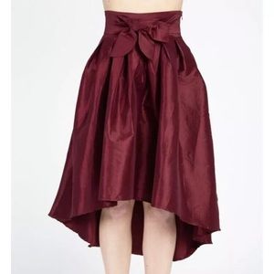 Metallic high low skirt